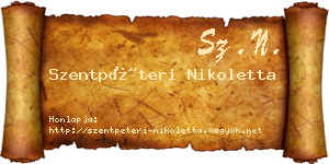 Szentpéteri Nikoletta névjegykártya
