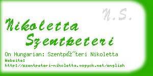 nikoletta szentpeteri business card